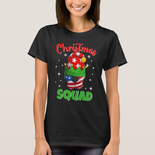 Christmas Squad   Elf Soccer Family Matching Pajam T-shirt (Voorkant)
