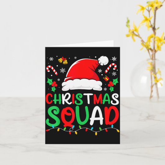 Christmas Squad Family Group Matching Christmas Pa Kaart (Gele Bloem)