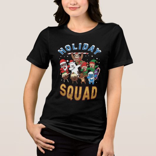Christmas Squad | Fun Matching Holiday Team Design Tri-Blend Shirt (Voorkant)