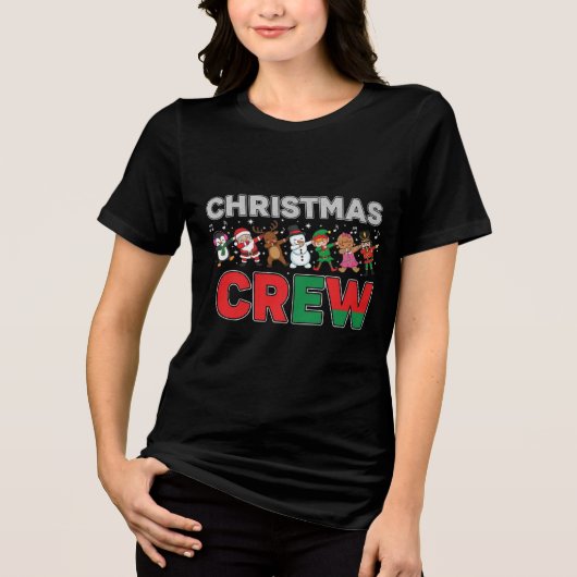 Christmas Squad | Fun Matching Holiday Team Design Tri-Blend Shirt (Voorkant)