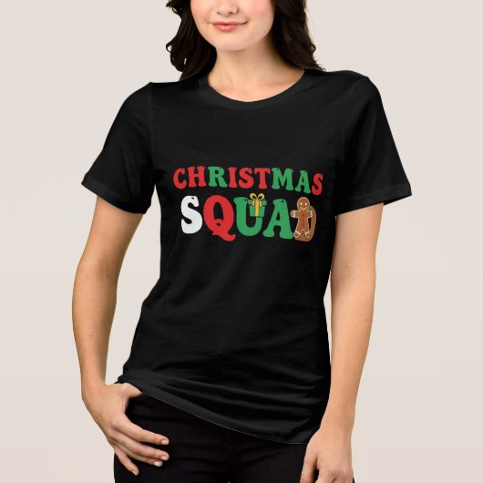 Christmas Squad | Fun Matching Holiday Team Design Tri-Blend Shirt (Voorkant)