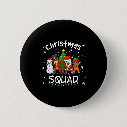 Christmas Squad Funny Matching Santa Reindeer Snow Ronde Button 5,7 Cm (Voorkant)