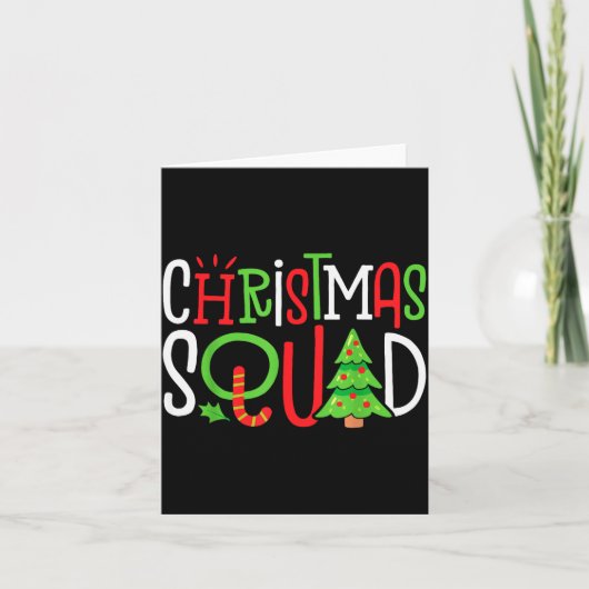 Christmas Squad Funny Xmas Tree Family Matching Pa Kaart (Voorkant)
