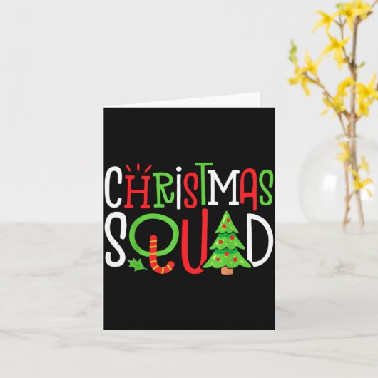 Christmas Squad Funny Xmas Tree Family Matching Pa Kaart (Gele Bloem)