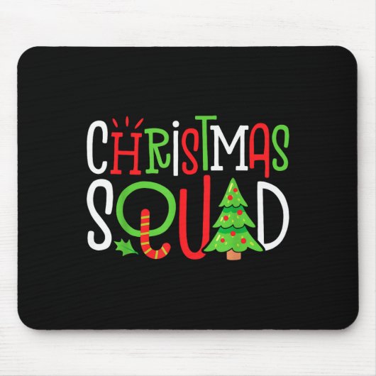 Christmas Squad Funny Xmas Tree Family Matching Pa Muismat (Voorkant)