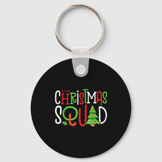 Christmas Squad Funny Xmas Tree Family Matching Pa Sleutelhanger (Voorkant)