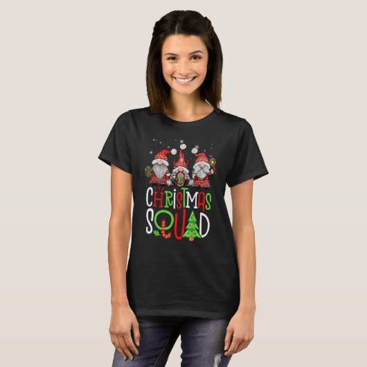 Christmas Squad Gnomes Friend Pajamas Family Match T-shirt (Voorkant volledig)