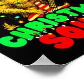 Christmas Squad Golden Retriever Dog Playing Guita Poster (Hoek)