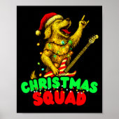 Christmas Squad Golden Retriever Dog Playing Guita Poster (Voorkant)