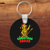 Christmas Squad Golden Retriever Dog Playing Guita Sleutelhanger (Voorkant)