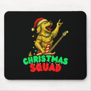 Christmas Squad Golden Retriever Hond speelt gitaa Muismat