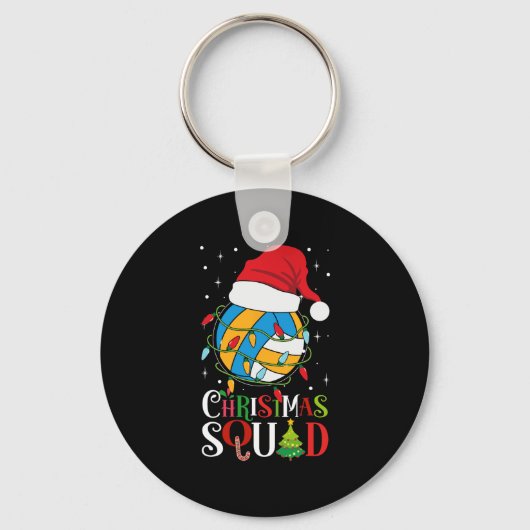 Christmas Squad Grappige Kerstverlichting Volley Sleutelhanger (Voorkant)
