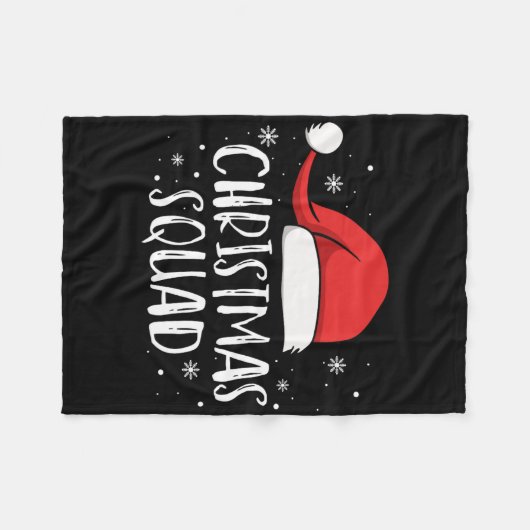 Christmas Squad Light Red Santa Hat Family Matchin Fleece Deken (Voorkant (Horizontaal))