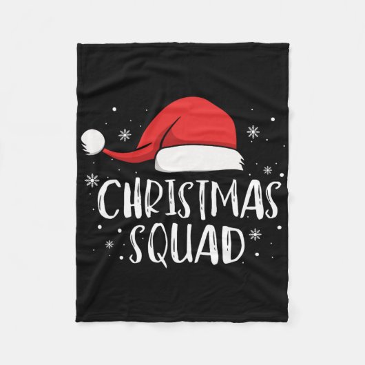 Christmas Squad Light Red Santa Hat Family Matchin Fleece Deken (Voorkant)