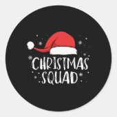 Christmas Squad Light Red Santa Hat Family Matchin Ronde Sticker (Voorkant)