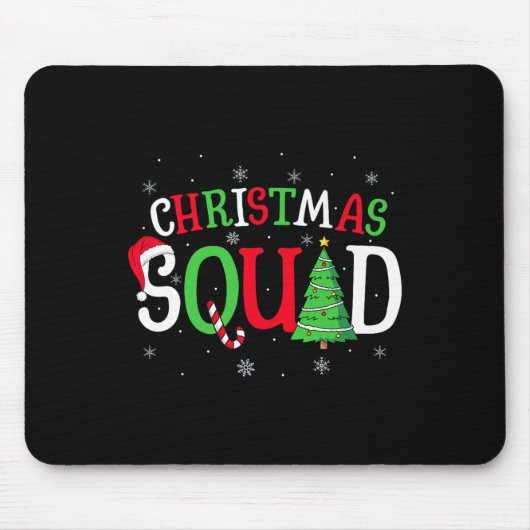 Christmas Squad Matching Family Group Santa Elf Sq Muismat (Voorkant)