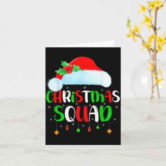 Christmas Squad Matching Family Group Santa Xmas P Kaart (Gele Bloem)