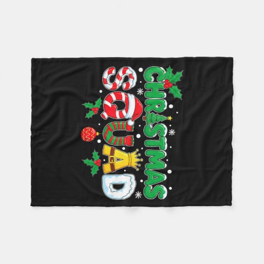 Christmas Squad Merry Xmas Family Holiday Snow Elf Fleece Deken (Voorkant (Horizontaal))