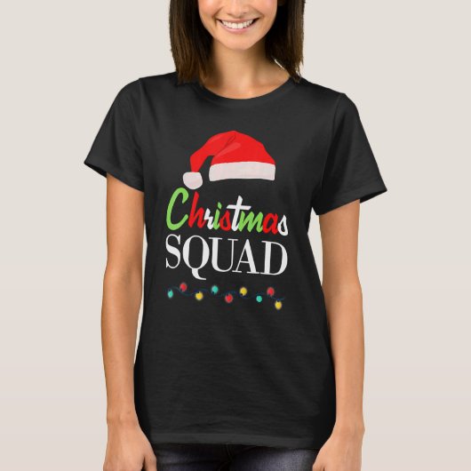Christmas Squad Pajamas Matching Family Santa Clau T-shirt (Voorkant)