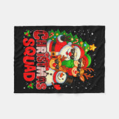 Christmas Squad Plaid Santa Snowman Elf Rudolph Xm Fleece Deken (Voorkant (Horizontaal))
