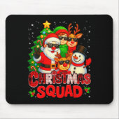 Christmas Squad Plaid Santa Snowman Elf Rudolph Xm Muismat (Voorkant)