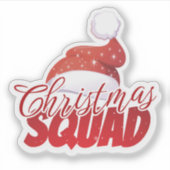 Christmas Squad Red Santa Hat Sticker (Voorkant)