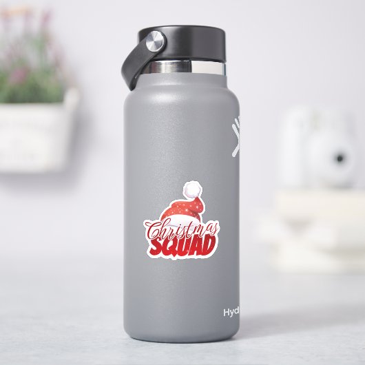 Christmas Squad Red Santa Hat Sticker (HydroFlask)