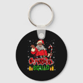 Christmas Squad Santa Afro Man Proud Black African Sleutelhanger (Voorkant)