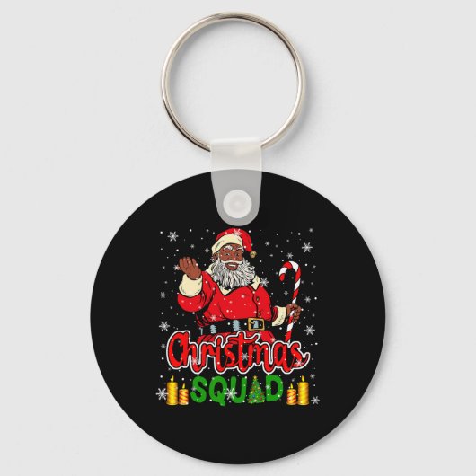 Christmas Squad Santa Afro Man Proud Black African Sleutelhanger (Voorkant)