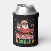 Christmas Squad Santa Afro Man Trots Zwart Afrikaa Blikjeskoeler (Blikje Voorkant)