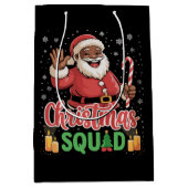 Christmas Squad Santa Afro Man Trots Zwart Afrikaa Medium Cadeauzakje (Voorkant)