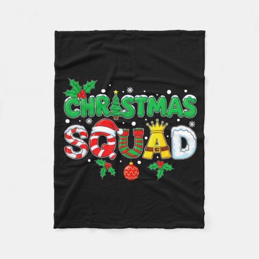 Christmas Squad Santa Dabbing Elf Family Matching Fleece Deken (Voorkant)