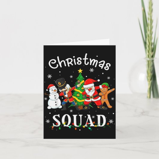 Christmas Squad Santa Dabbing Elf Family Matching Kaart (Voorkant)