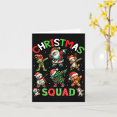 Christmas Squad Santa Dabbing Elf Family Matching Kaart (Gele Bloem)