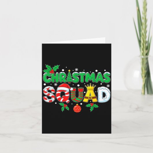 Christmas Squad Santa Dabbing Elf Family Matching Kaart (Voorkant)