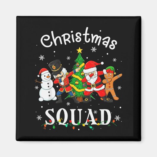 Christmas Squad Santa Dabbing Elf Family Matching Magneet (Voorkant)