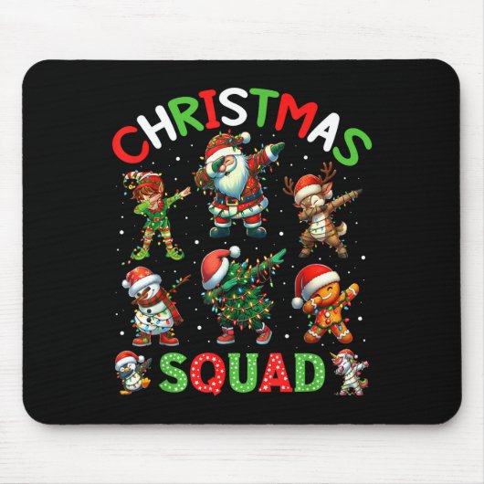 Christmas Squad Santa Dabbing Elf Family Matching Muismat (Voorkant)