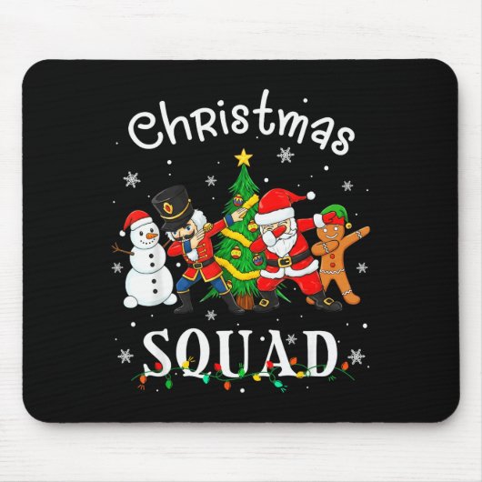 Christmas Squad Santa Dabbing Elf Family Matching Muismat (Voorkant)