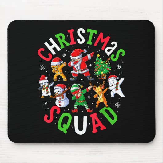 Christmas Squad Santa Dabbing Elf Family Matching Muismat (Voorkant)