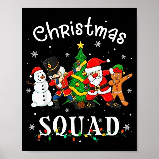 Christmas Squad Santa Dabbing Elf Family Matching Poster (Voorkant)