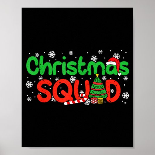 Christmas Squad Santa Dabbing Elf Family Matching  Poster (Voorkant)