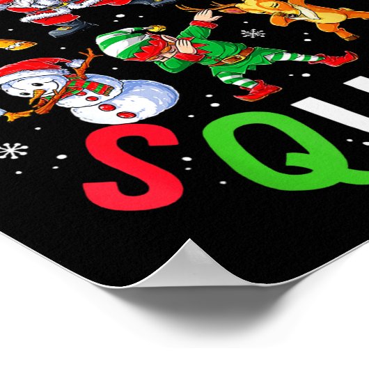 Christmas Squad Santa Dabbing Elf Family Matching  Poster (Hoek)