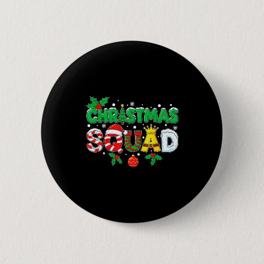 Christmas Squad Santa Dabbing Elf Family Matching Ronde Button 5,7 Cm (Voorkant)