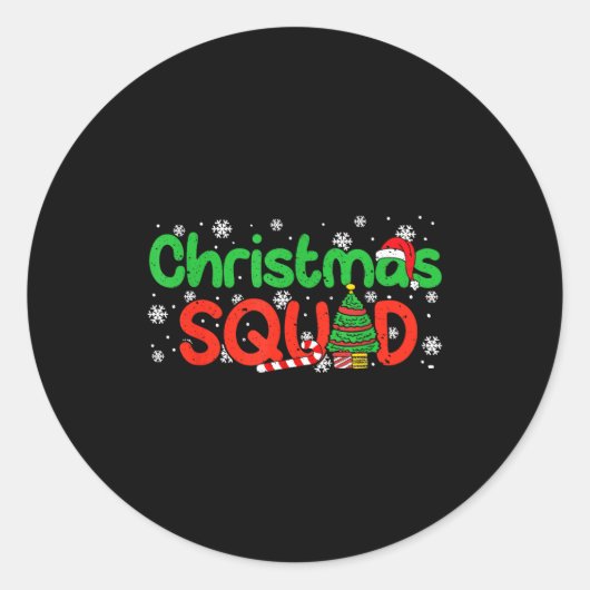 Christmas Squad Santa Dabbing Elf Family Matching Ronde Sticker (Voorkant)