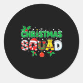 Christmas Squad Santa Dabbing Elf Family Matching Ronde Sticker (Voorkant)