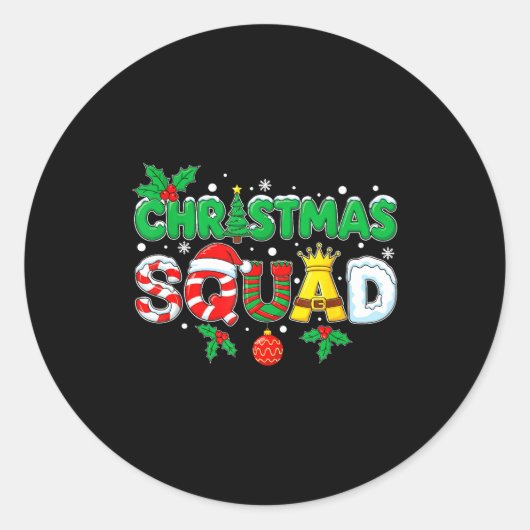 Christmas Squad Santa Dabbing Elf Family Matching  Ronde Sticker (Voorkant)