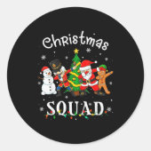 Christmas Squad Santa Dabbing Elf Family Matching  Ronde Sticker (Voorkant)