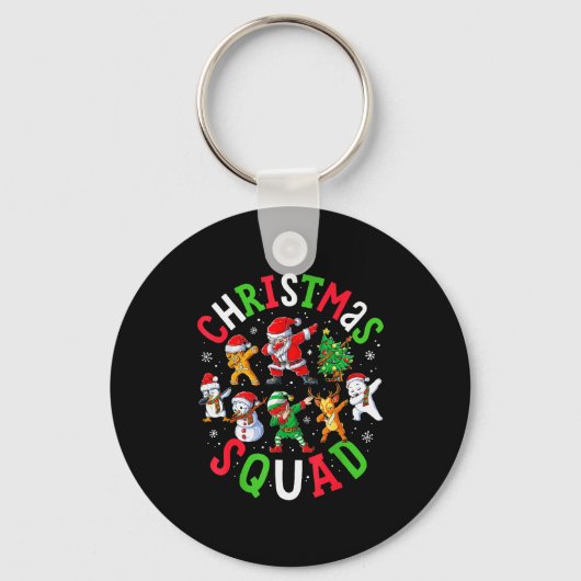 Christmas Squad Santa Dabbing Elf Family Matching Sleutelhanger (Voorkant)