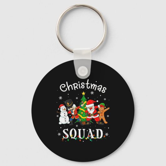 Christmas Squad Santa Dabbing Elf Family Matching  Sleutelhanger (Voorkant)