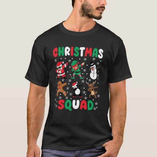 Christmas Squad Santa Dabbing Elf Family Matching  T-shirt (Voorkant)